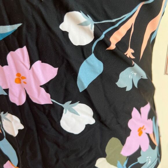 Hula Honey Floral Plunge Tankini Swim Top Black Size XS Juniors NWT - Picture 5 of 12